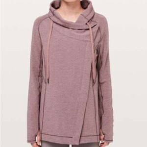 Lululemon Women’s Size 6 Coast Easy Wrap Heathered Misty Merlot Pink Full Zip